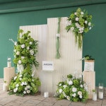 인공 녹색 흰색 장미 수국 꽃꽂이 이벤트 배경 장식 바닥 꽃 방 걸이 소품 J2754 : 포리투코퍼레이션