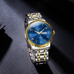 실버 워치 라지 페이스 럭셔리 발광 날짜 아날로그 다이얼이 있는 시계 로마 스테인리스 숫자 드레스 스틸 방수 쿼츠 손목 Black-G8405 : 스스아