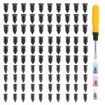 eAj 듀얼 헤드 드라이버가 장착된 피그페이드 100PCS 자동차 타이어 수리 고무 네일 키트, 대형 및 중형 및 소형 타이어 플러그가 장착된 셀프... 