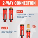 YAMATIC 쇼트 가든 호스 15피트 x 5/8인치, 여성 리더 익스텐션 2인치... 커넥터, 경량 전천후 워터 릴 포함 1개 듀얼 사용 : 트렌펄스 가구 홈데코