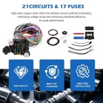 쉐보레 모파 핫로드 포드 크라이슬러 유니버설 자동차 신동 21 부품 와이어 키트 배선 회로 표준 하네스 배선을 롱 위한 : 스스아