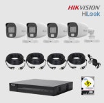 하이크비전 하이룩 200만화소 야간칼라 CCTV 농막 방범 가게 매장 실외카메라4대 풀세트 : 마켓H