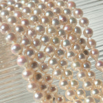 아코야 7mm 6.5mm 해수 진주 목걸이 레몬 세미 바로크 감별서 : 금부치주얼리