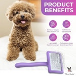 개를 위한 워렌 런던 프리시전 프로 슬라이커 브러시 엉킴 없는 그루밍을 3.5인치 x 2인치 미디엄 및 롱 코트용 소프트 핀 인체공학적 손잡이... 