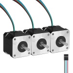 YEJMKJ 3팩 네마 17 스테퍼 모터 1 8 2상 고토크 0 47Nm 66 56온스 인치 바이폴라 42x38mm 7A 2 1 4-리드 샤프트 24mm 5mm 42 3D : 스노우... 