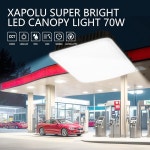 자폴루 70W LED 캐노피 라이트 야외 5000K 일광 10.4x10.4인치, 9800루미(350W HID 교체) IP65 방수 차고 조명, 주유소 작업장 카포트... 