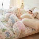 Mochae 양털 캐시미어 이불 겨울 두꺼운 양면 이불 극세사 따뜻한 이불 침구 : 나안컴퍼니 주식회사