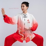 패딩조끼,가열조끼,발열조끼2025 전통  태극권 우슈 유니폼  세트 국가 드래곤 프린트 무술 훈련 연습 무대 공연 : 쇼퍼마켓255