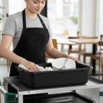 소로 에센셜 - 21-1/4인치 x 17-1/4인치 5인치 깊은 상업용 버스 박스 욕조 블랙 컬러 플라스틱 토트박스 유틸리티 음식 서비스 세척 대야 접시... 