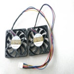 셔틀 XH170V 슬림 PC 컴퓨터용 팬 2 개 세트 SA61O2U PFGA 60x60x10mm 4 핀 CPU 듀얼 냉각 선풍기 : 일사하모니
