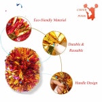 4Pcs 메탈릭 치어리딩 폼폼즈, 크리에이티 2 페어 응원단 학교 스포츠 댄스 게임 팀 스피릿 응원 Rose Red-Silver : Silvenic