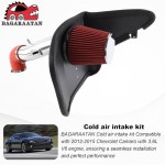 6L V6 엔진 성능의 블랙 히트 쉴드, 레드 필터와 호환되는 바가라탄 냉기 흡입구 1 2012-2015 Chevrolet Cam : 블리츠허브008
