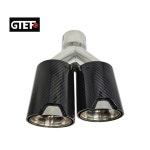 GTEFO 유니버셜 2개 광택 Y형 듀얼 카본 파이버 배기 팁 머플러 자동차 파이프 M 퍼포먼스 M2 M3 M4 M5 개조용 : 프라임원트몰