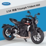 모형 오토바이 바이크 장식품 피규어 다이캐스트 미니어쳐 자동차 레이싱카 프라모델 Welly 1:18 Triumph Trident 660 모형 모형 합금... 
