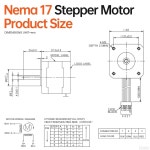 YEJMKJ 10팩 네마 17 스테퍼 모터 2상 1 8 0 47Nm 66 56온스 인치 고토크 바이폴라 38mm 7A 2 1 4-리드 샤프트 24mm 5mm 42 케이블 1M... 