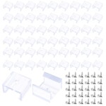 FOCMKEAS 50Pcs LED 스트립 조명 클립 네온 램프 장착 고정 브래킷 PP 방수 클램프 홀더(H-014 LED 스트립 조명 케이블 실내외용 나사... 