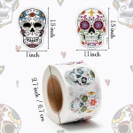 500개 해골 스티커 LOS 사탕 자의 DE 파티 선물용 DIA MUERTOS 할로윈 : 어제의상점