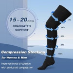 15 임산부용 2켤레 부기, 고압축 허벅지 압박 및 20mmHg 스타킹, : 마인스001