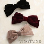 [반텐] VINGTAINE 발레타 리본 벨벳 헤어 클립 클래식 헤어 액세서리 고급 H7640-MOC- : YKB