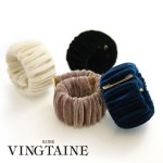 VINGTAINE H7733-MOC- [반텐] 패칭 밴드 벨루어 개더 고무 숨겨진 헤어 고무 심플 어른 캐주얼 헤어 : YKB