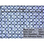 와이어 메쉬, 325 메쉬(스테인리스 스틸 316L) 0.054mm 구경 Inoxia 컷 크기별  15x15cm : 더 셀렉션 팩토리