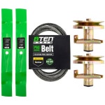 존디어 세이버 스코츠 42인치 S1642 S1742 1542 1642 GS 1742용 8TEN 덱 블레이드 벨트 스핀들 키트 세트 콤보 : 모아리픽