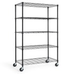 CAPHAUS NSF 상업용 등급 와이어 선반, 수평 발 및 라이너, 저장 금속 36 x 18 76 5단 라이너 없음(RWW-CH36185HDW-BK@CH-CM) : Nerel