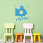 비닐 월 데칼 잠수함 방 마린 오션 수중 세계 스티커 벽화 대형 장식 (g5676) 블랙 S 11 in X 12.7 in : 코어상품마켓