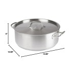 소로 에센셜 - 20 qt 스테인리스 스틸 브레이저 냄비 커버 포함 리벳 손잡이가 있는 베이스 냄비, 소팅 시어링 로스팅 및 팬 프라이팬 가정용 주방... 