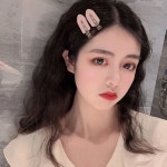 4 Pcs 매끄러운 벤드 헤어 클립 바레트 없음 핀 컬 메이크업 스타일링 뱅 새로운 색상 NO.1 : 뿜뿜샵