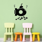 비닐 월 데칼 잠수함 방 마린 오션 수중 세계 스티커 벽화 대형 장식 (g5676) 블랙 S 11 in X 12.7 in : 코어상품마켓