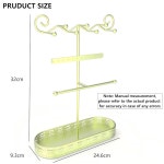 Hdwnand 골드 주얼리 스탠드 홀더 정리함, 12.6인치 높이의 주얼리... 반지, 귀걸이용 견고한 금속 주얼리 걸이 주얼리 타워 Black : 모두오션마켓