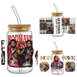 유명 가수 로드 웨이브 데칼 UV DTF 컵 랩 (16온스 방수 전사 스티커, 안경, 머그컵 DIY 랩) J2134 : 쩐다아몰