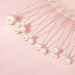 진주 머리핀 스타일 심플 크로스보더 데일리 다용도 헤어 액세서리 실용적인 니들 모든 성별용 HS-J6185 실버/6PC : 딱이얌
