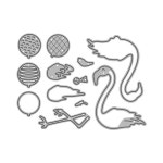 MangoCraft 플라밍고 & 풍선 절단 다이 DIY Scrapbooking 용품 금속 칼 카드 만들기 앨범 공예 장식 : 지안총판