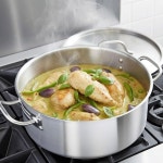 소로 에센셜 - 20 qt 스테인리스 스틸 브레이저 냄비 커버 포함 리벳 손잡이가 있는 베이스 냄비, 소팅 시어링 로스팅 및 팬 프라이팬 가정용 주방... 