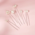 진주 머리핀 스타일 심플 크로스보더 데일리 다용도 헤어 액세서리 실용적인 니들 모든 성별용 HS-J6185 실버/6PC : 딱이얌