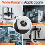 9 네마 17 스테퍼 모터 2상 케이블 0.32Nm(45.32온스 인치) 5mm 샤프트 머신용 로봇 프린터 포함 42x39mm 42 3D 1.3A CNC 1M 22... 