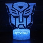 변압기 만화 밤 빛 3D 장식 침실 LED 데코 Optimus Prime 어린이 생일 선물 장난감 : lanamoly6