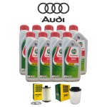 아우디 A8 60 TFSI 엔진오일 (09-17년식) 캐스트롤 GTX 5W30 9통+오일필터+에어필터 : 자동차  오일