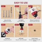 깊이 스톱이 있는 Liznkjious 7Pcs 카운터싱크 드릴 헥스 DS-0A 82 +3/8 세트, 섕크 M2 체인지 9/64 1/8 카운터보어, 11/64 퀵 HSS 3/16... 