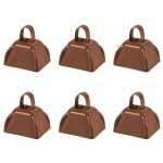 호돌이 3인치 카우벨 소음기, 손잡이가 라우드 달린 6Pcs 소형 경기, Black : 테메오