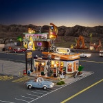 루미브릭 F9065 18003 로드트립 주유소 1608PCS 루미브릭스 펀홀 브릭 블럭 빌딩 모듈러 LED : JACOB STORE