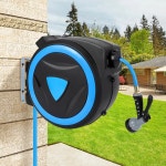 저스트스마트 리트랙터블 가든 호스 릴, 65피트 1/2 헤비 듀티 워터 외부용, 9기능 분무기 노즐, 슬로우 리턴 시스템, 코트야드, 가든용 65ft... 