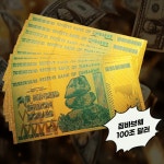 행운의100조달러 개업 골드 짐바브웨 황금지폐 럭키 금박 : 골드하나