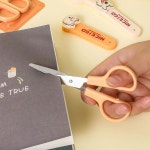 1개 강아지 모양 가위 만화 귀여운 손으로 자르는 종이 안전 사무실 학교 선물 문구 A7905 : lanamoly7