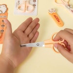 1개 강아지 모양 가위 만화 귀여운 손으로 자르는 종이 안전 사무실 학교 선물 문구 A7905 : lanamoly7