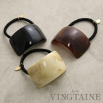 [밴틴 VINGTAINE] 헤어 고무 포니 훅 베갑풍 마블 커브 헤어 액세서리 H7618-BK-CAFF : YKB