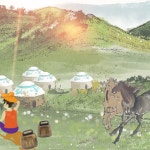 2개 소 말 양 방목 새해, 종, 방지 농장 및 차임 타악기 구리 : 테메오