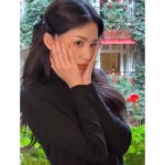 시스루 목폴라 티셔츠 PQ7CL861 : petitdu01